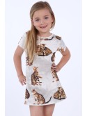 Gray girl\'s dress with cats NDZ8164 - Online store - Boutique